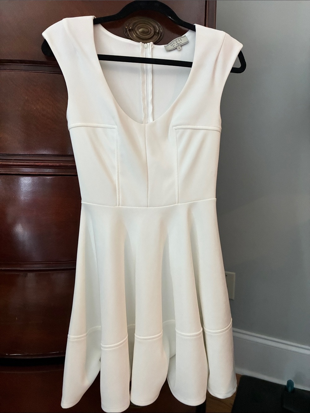 Guess White Fit-and-Flare Mini Dress